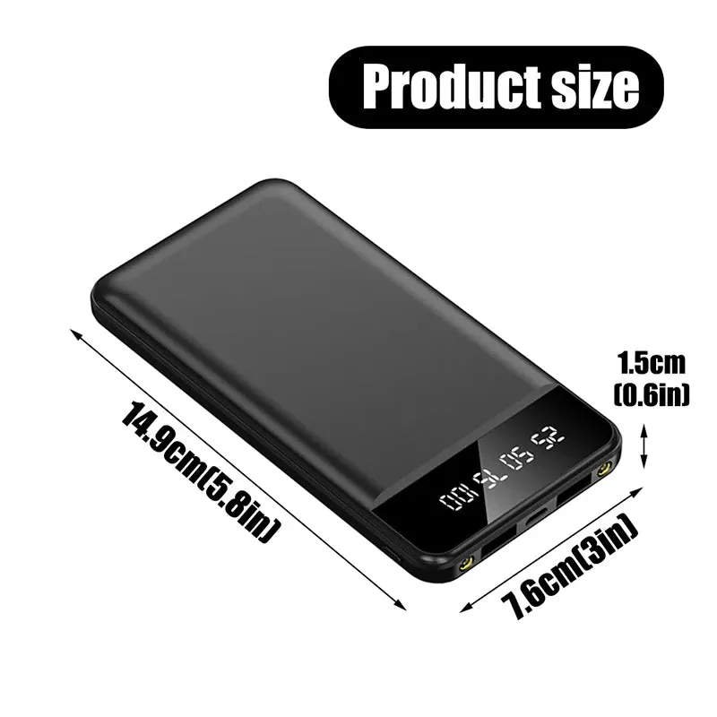 1 - AC - Portable 50,000mAh Power Bank: Dual USB, digital display, fast charging for vests, jackets & phones