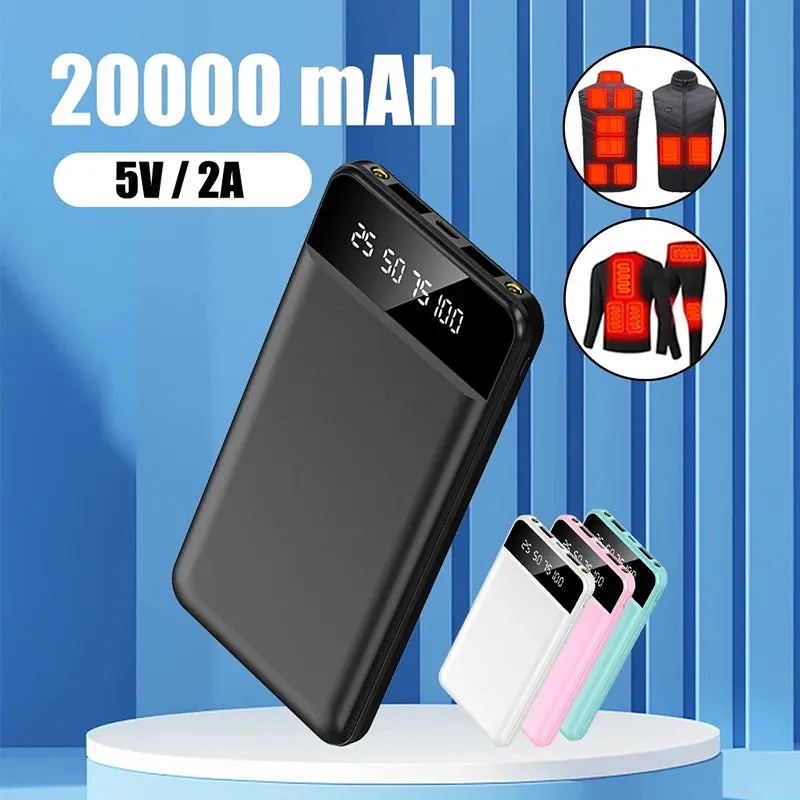 1 - AC - Portable 50,000mAh Power Bank: Dual USB, digital display, fast charging for vests, jackets & phones