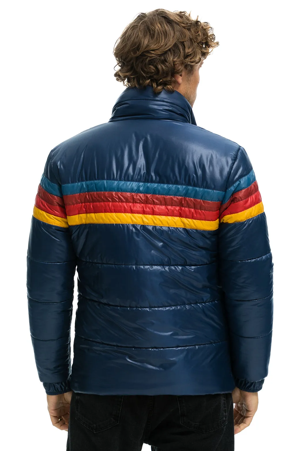 4 STRIPE LUXE TRAVELER JACKET - GLOSSY DEEP BLUE