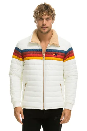 4 STRIPE RAINBOW SLEEVE JACKET -  WHITE