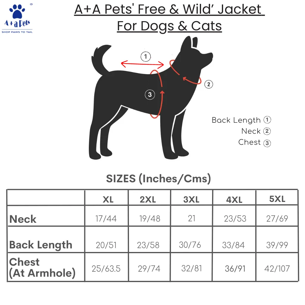 A A Pets' Free & Wild’ Jacket For Dogs & Cats - Red