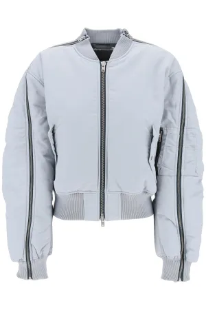 ACNE STUDIOS Padded Bomber Jacket with Zipper for Women in Celeste