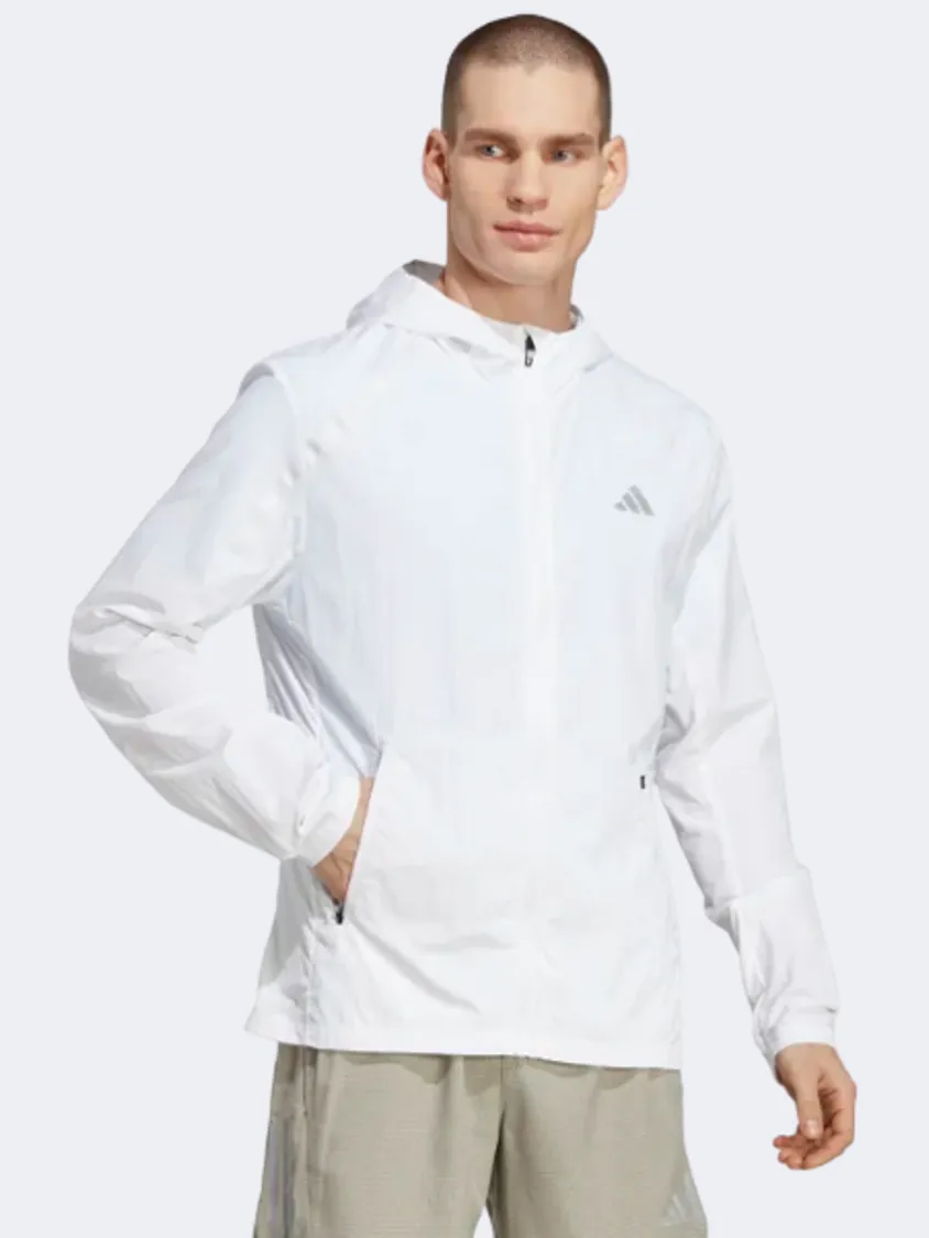 Adidas Marathon Warm-Up Men Running Jacket White