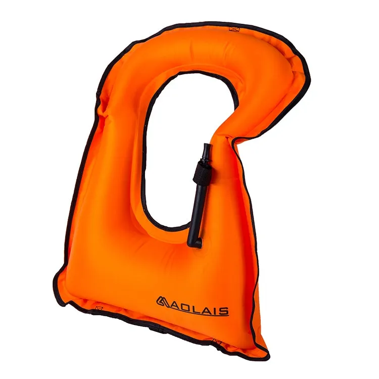 Adult Portable Snorkeling Buoyancy Inflatable Vest Life Jacket Swimming Equipment, Size:650*450mm (Orange)