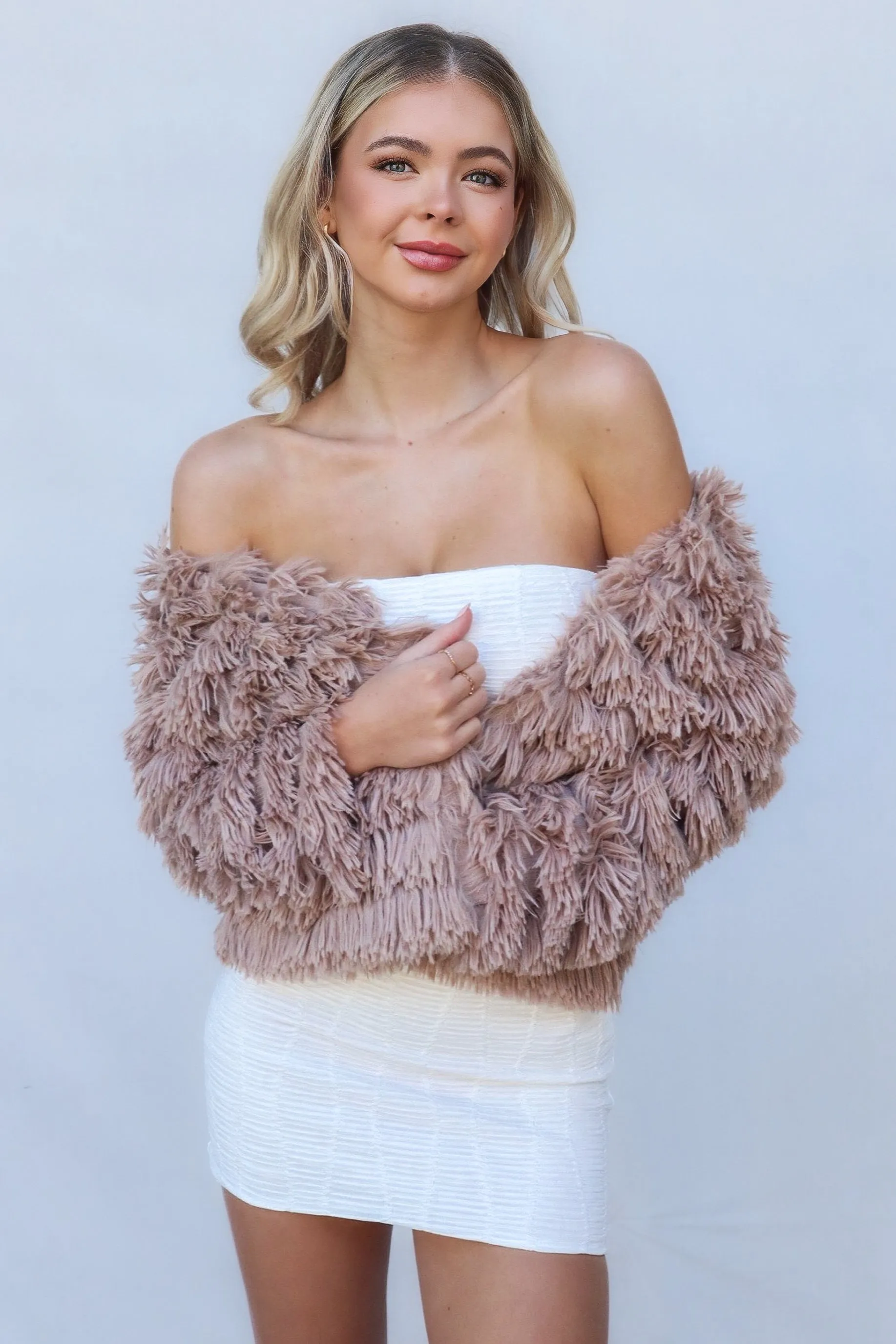 Bambi Faux Fur Jacket - Chocolate