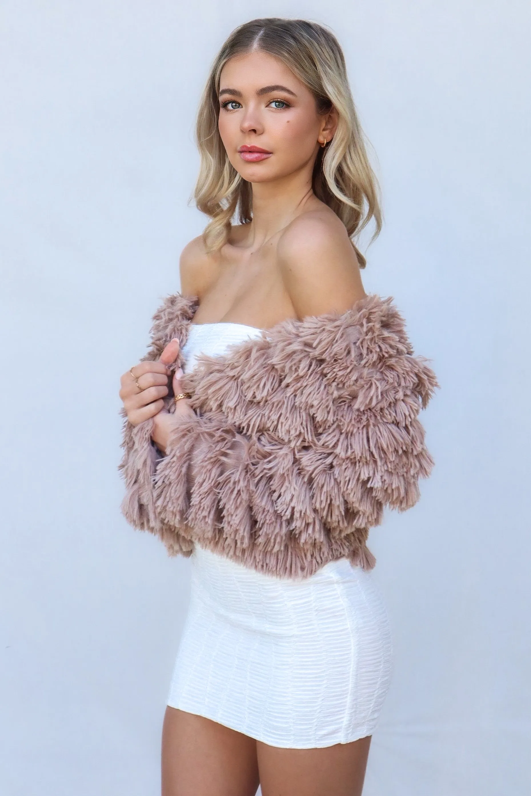 Bambi Faux Fur Jacket - Chocolate