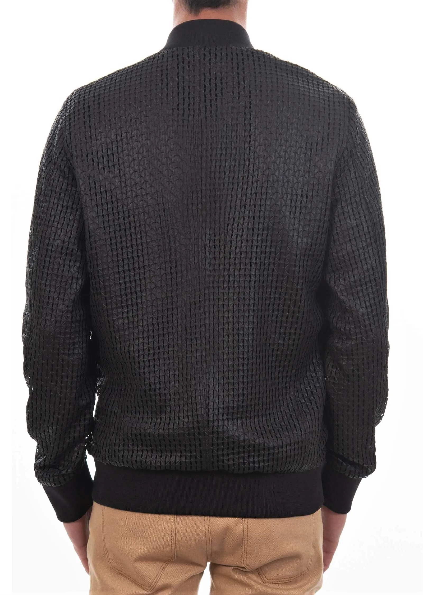 Black Diamond Weaved Knit Jacket