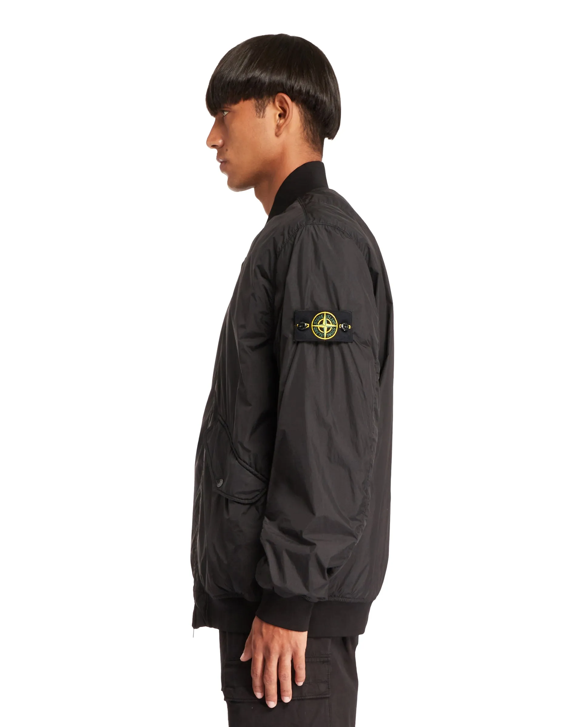 Black Padded Bomber Jacket