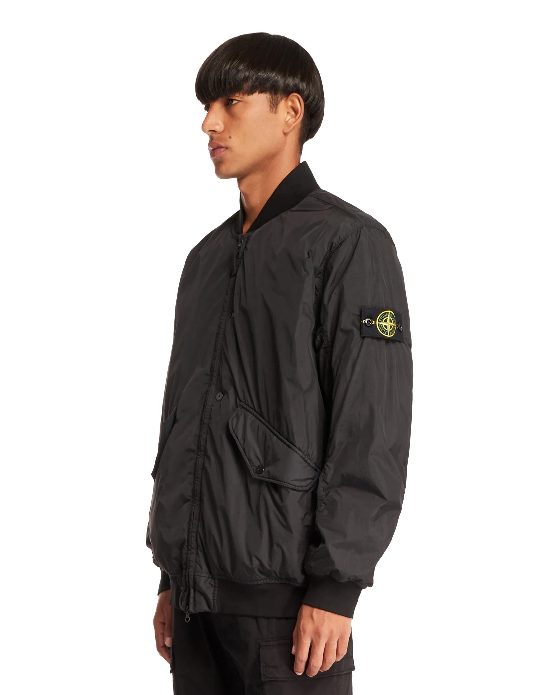 Black Padded Bomber Jacket