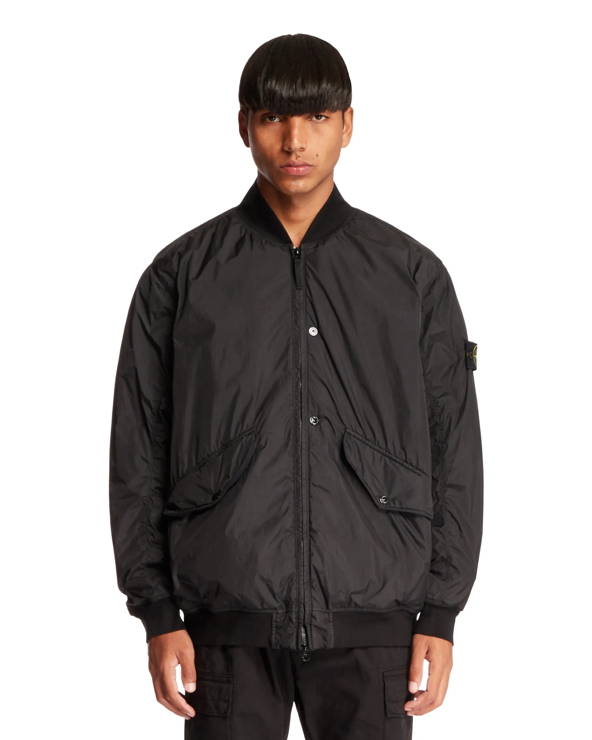 Black Padded Bomber Jacket