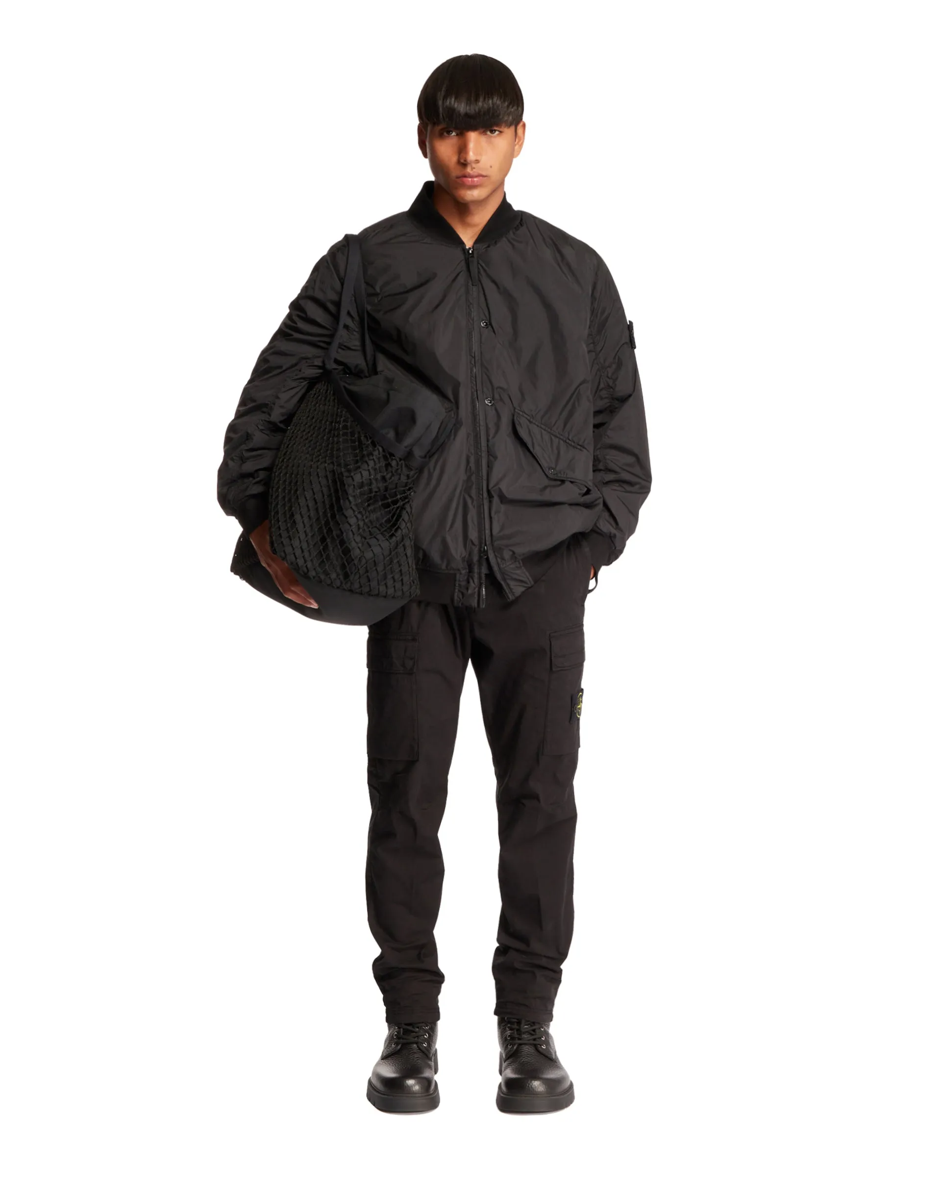 Black Padded Bomber Jacket