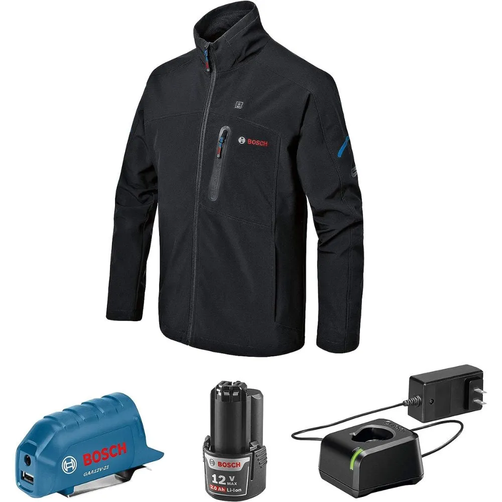 Bosch GHJ12V-20SN12 12V Max Heated Jacket Kit with Portable Power Adapter - Size Small