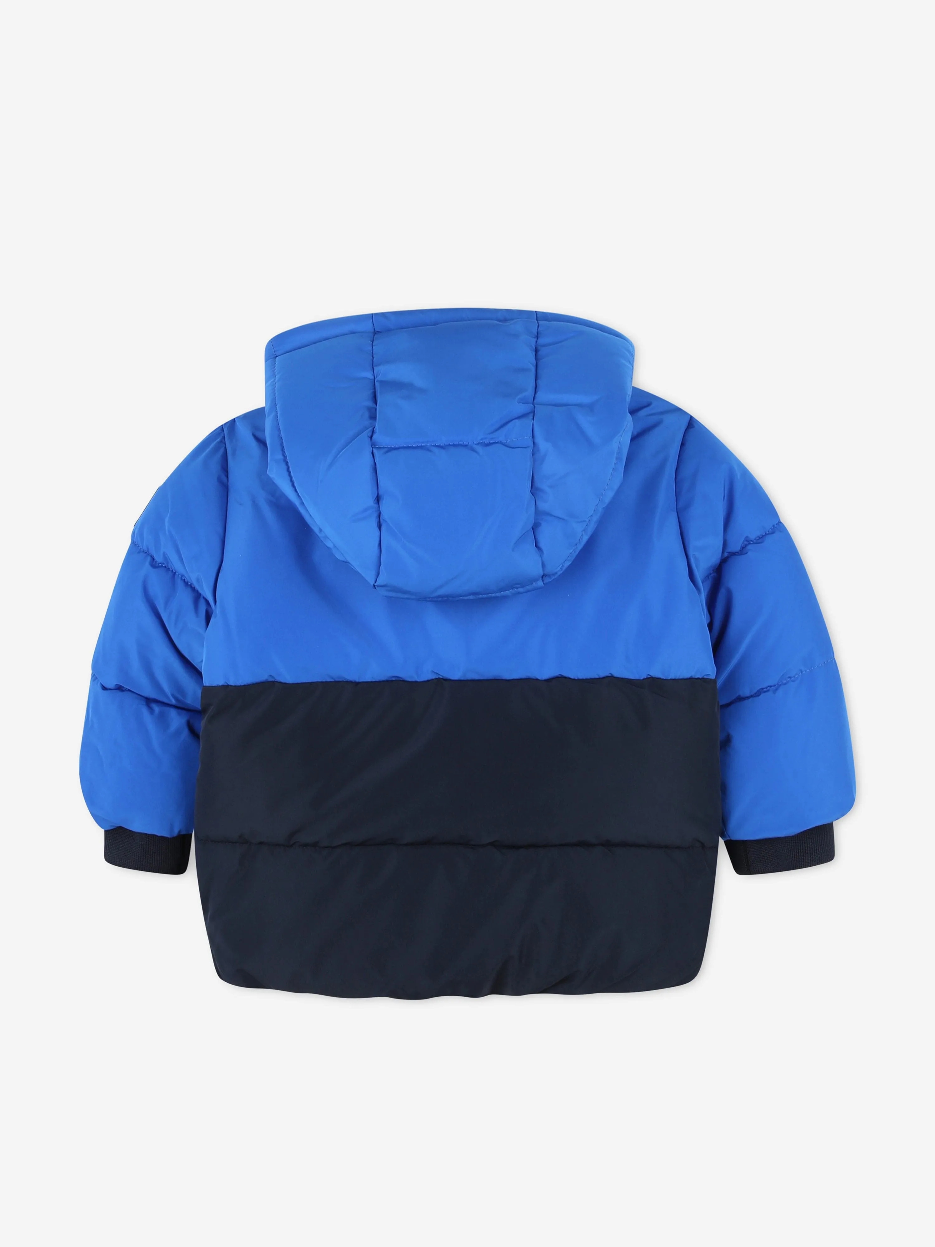 BOSS Baby Boys Two-Tone Puffer Jacket in Blue