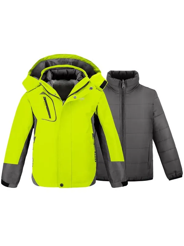 Boys Winter Warm Jacket 3 in 1 Ski Jacket