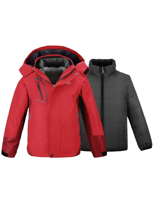 Boys Winter Warm Jacket 3 in 1 Ski Jacket