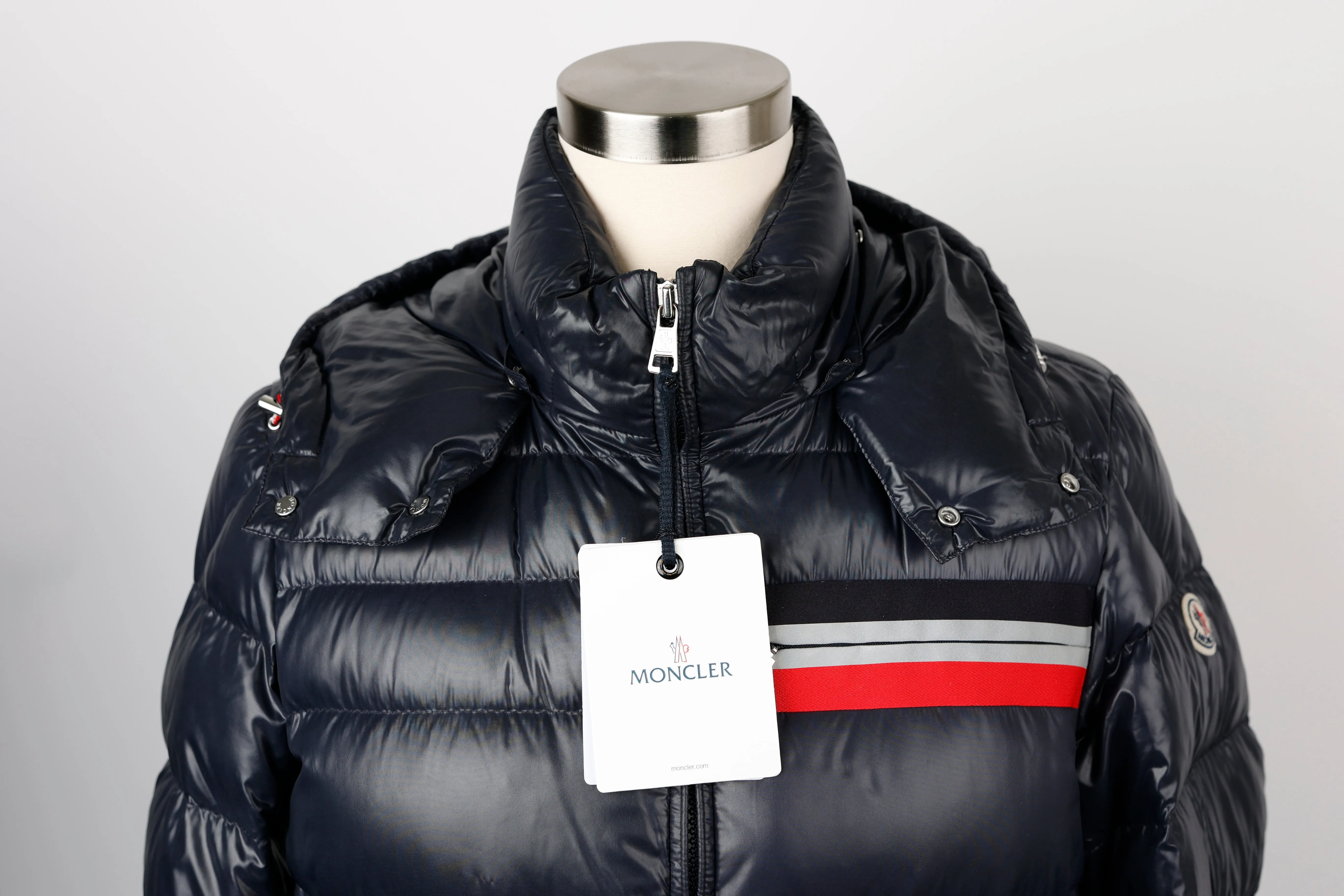 Brand Striped Puffer Jacket