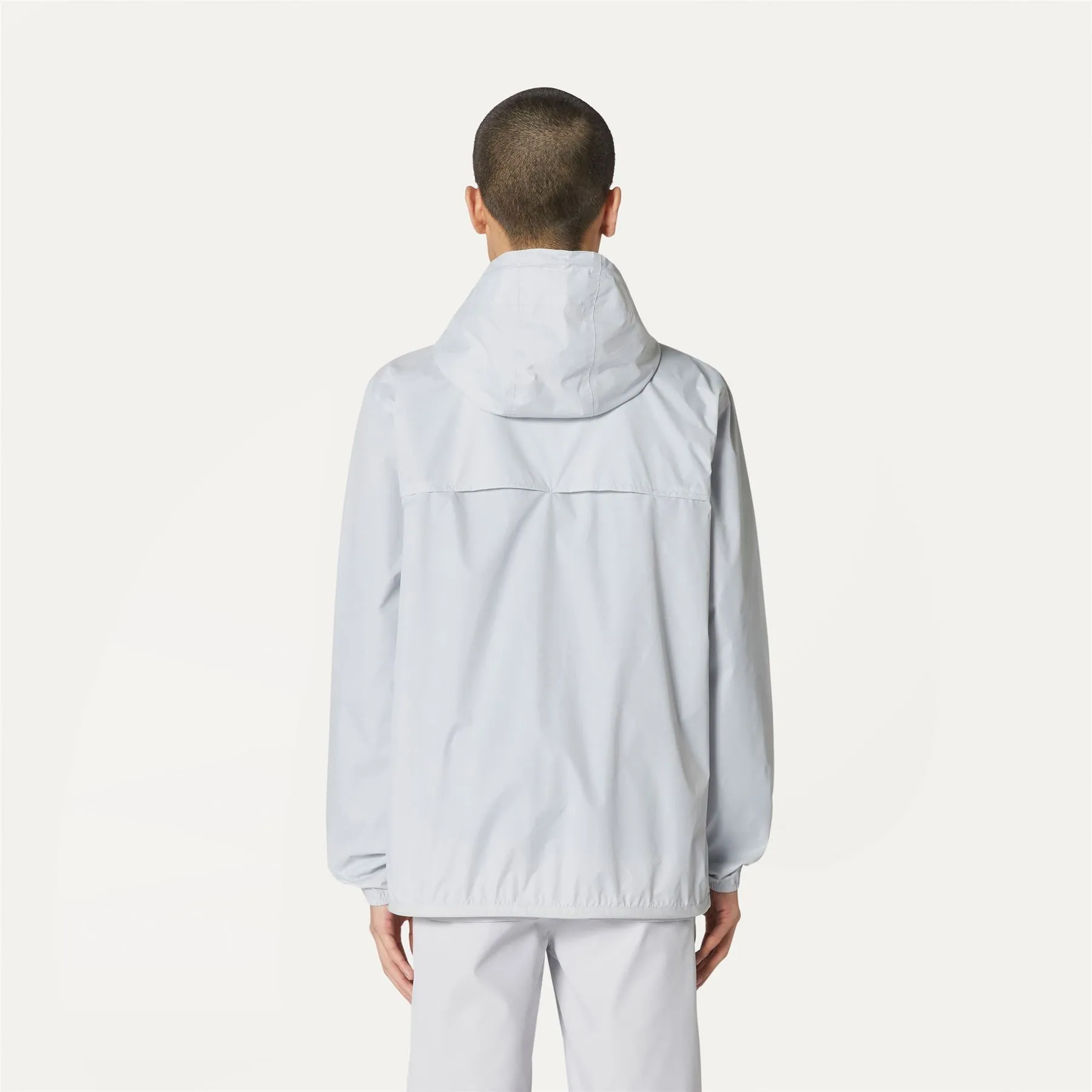 Claude - Unisex Packable Full Zip Waterproof  Rain Jacket in Light Grey