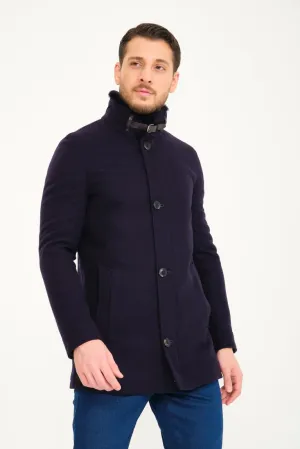 Dark Blue Wool & Rex Jacket