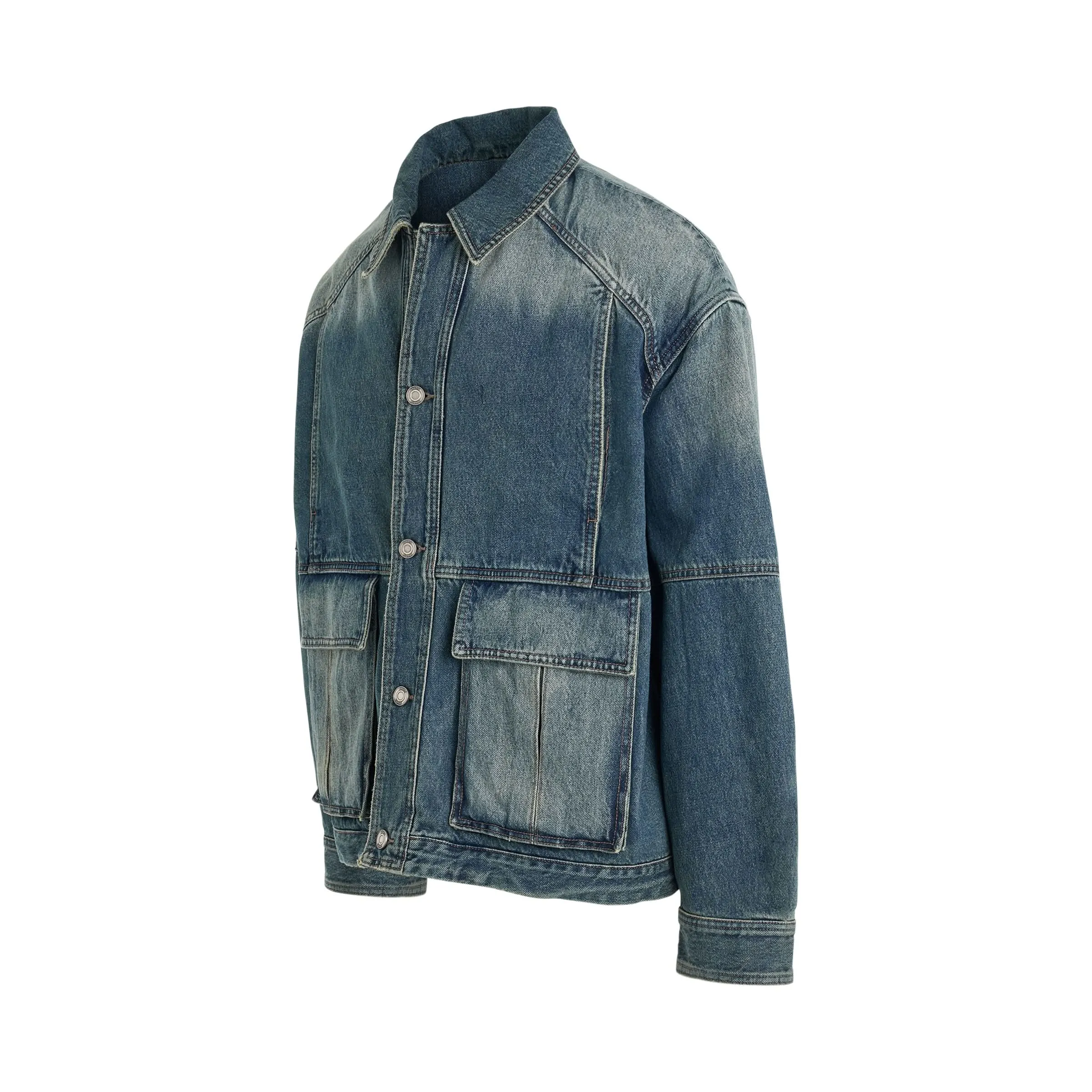 Denim Outpocket Work Jacket in Blue