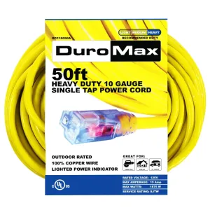 DuroMax 100-Foot 10 Gauge Single Tap Extension Power Cord