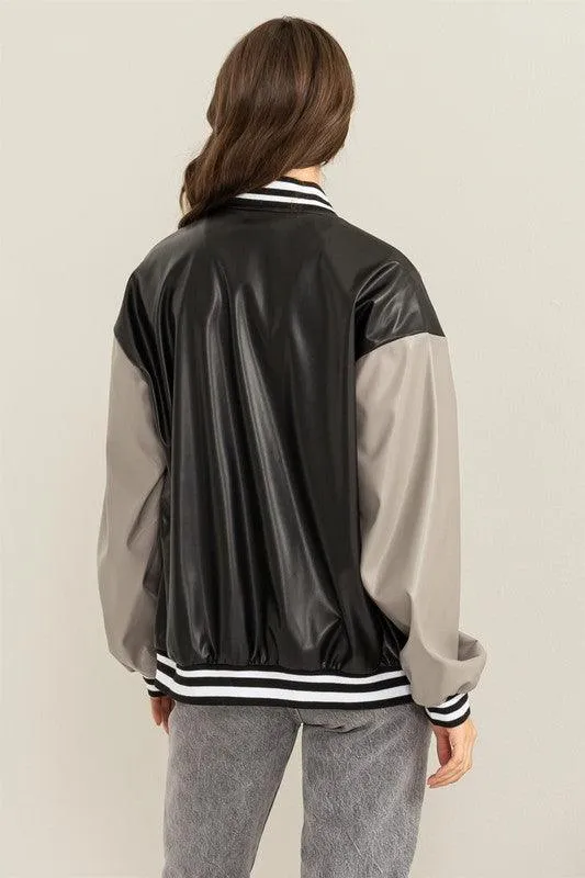 Game On Colorblock Baseball Jacket