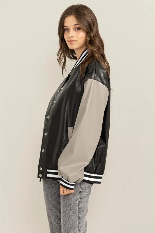 Game On Colorblock Baseball Jacket