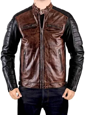 HELSTONS CRUISER RAG LEATHER JACKET