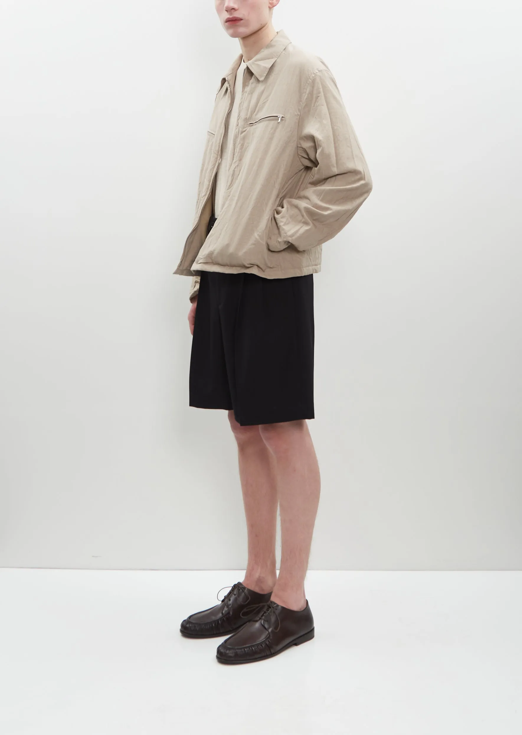 High Count Wool Poplin Blouson