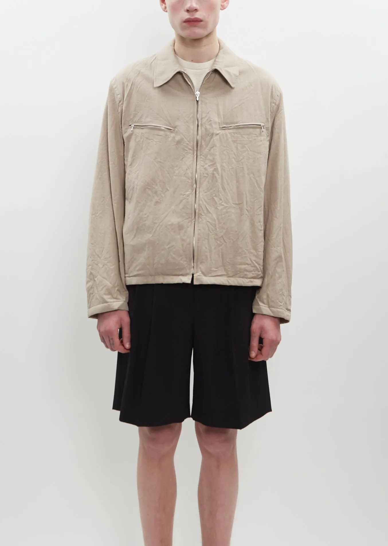 High Count Wool Poplin Blouson