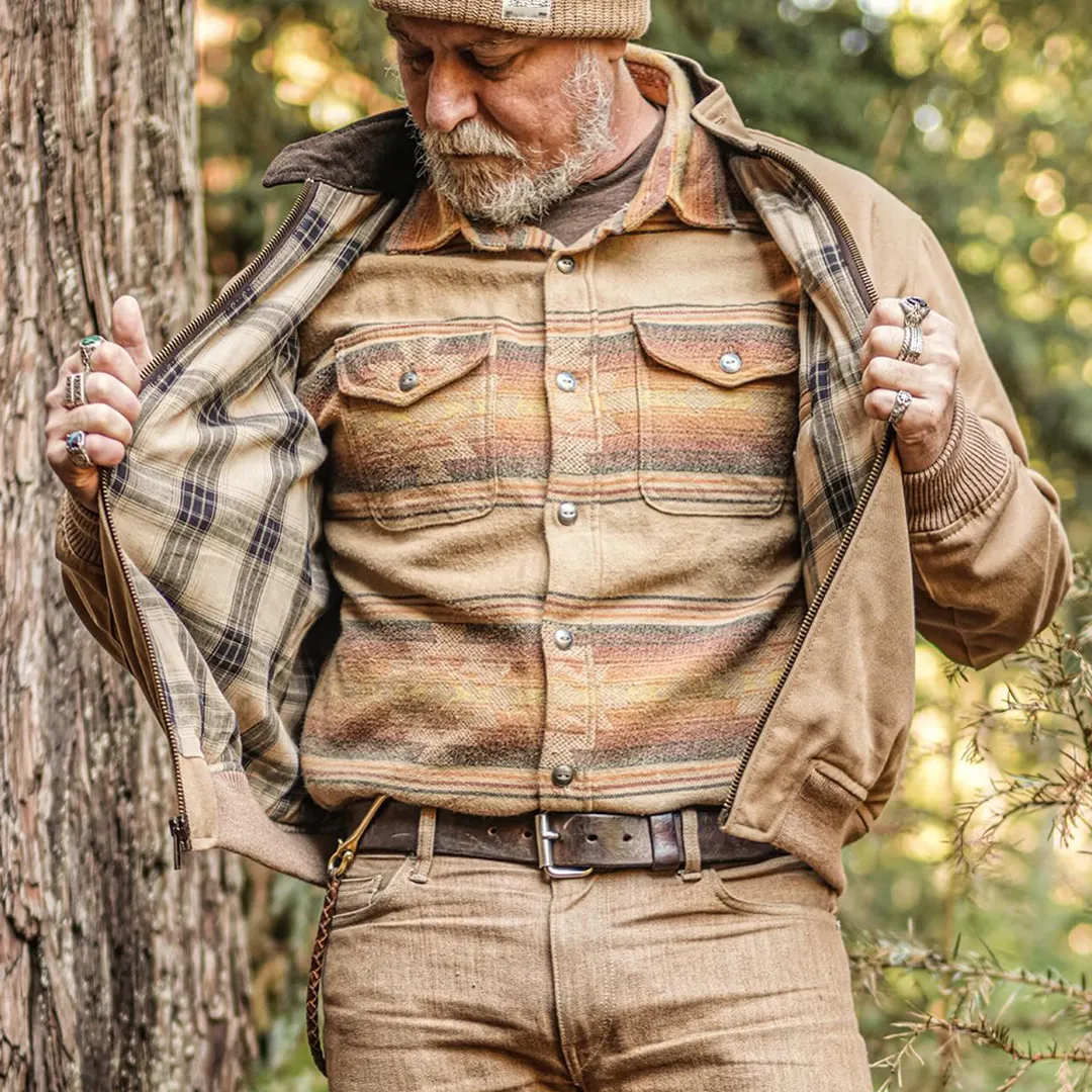 HIGHLAND TWILL BOMBER JACKET-SANDSTONE