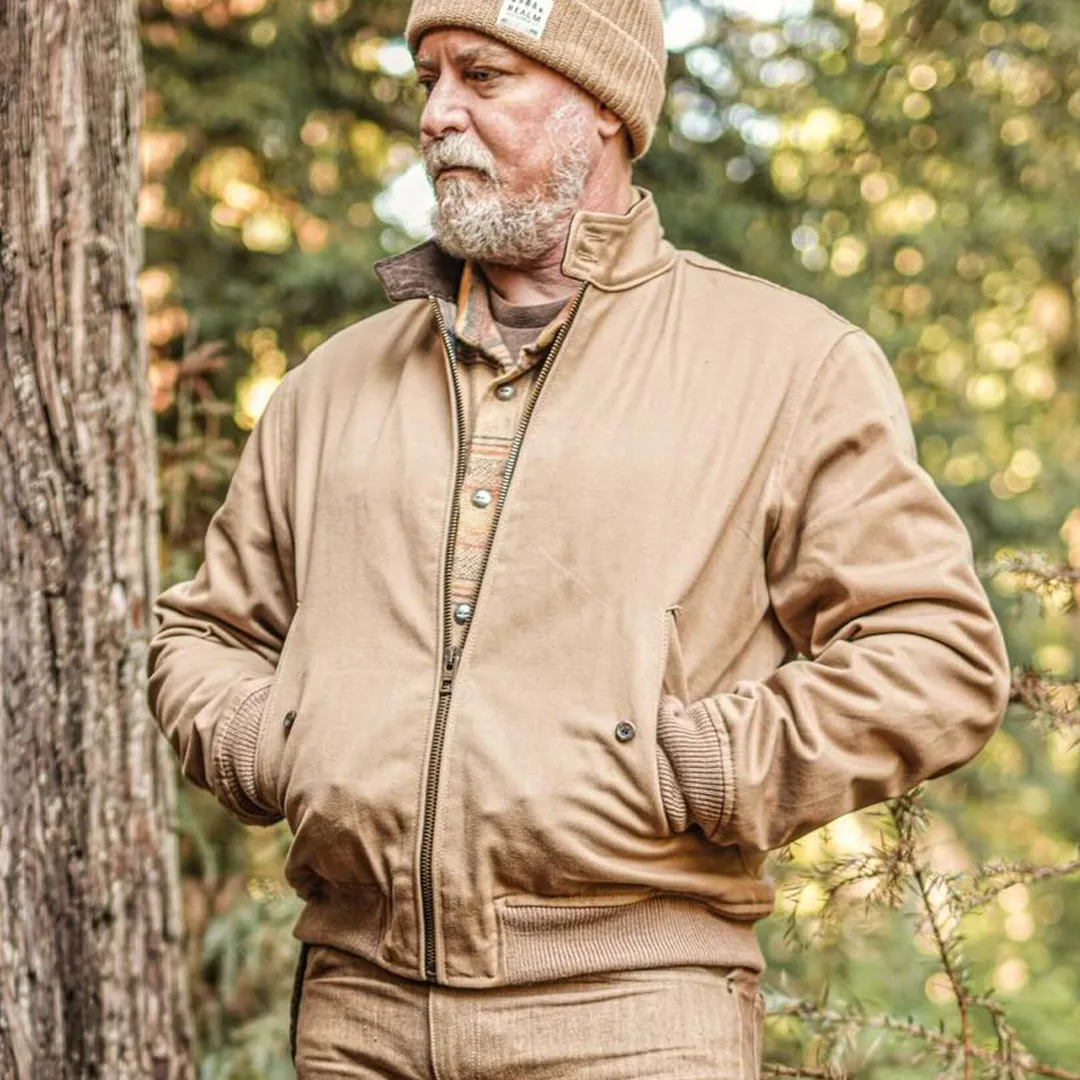 HIGHLAND TWILL BOMBER JACKET-SANDSTONE