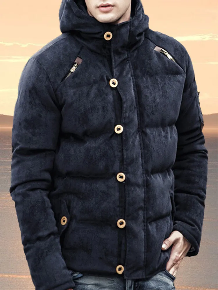 Hooded Corduroy Warm Jacket