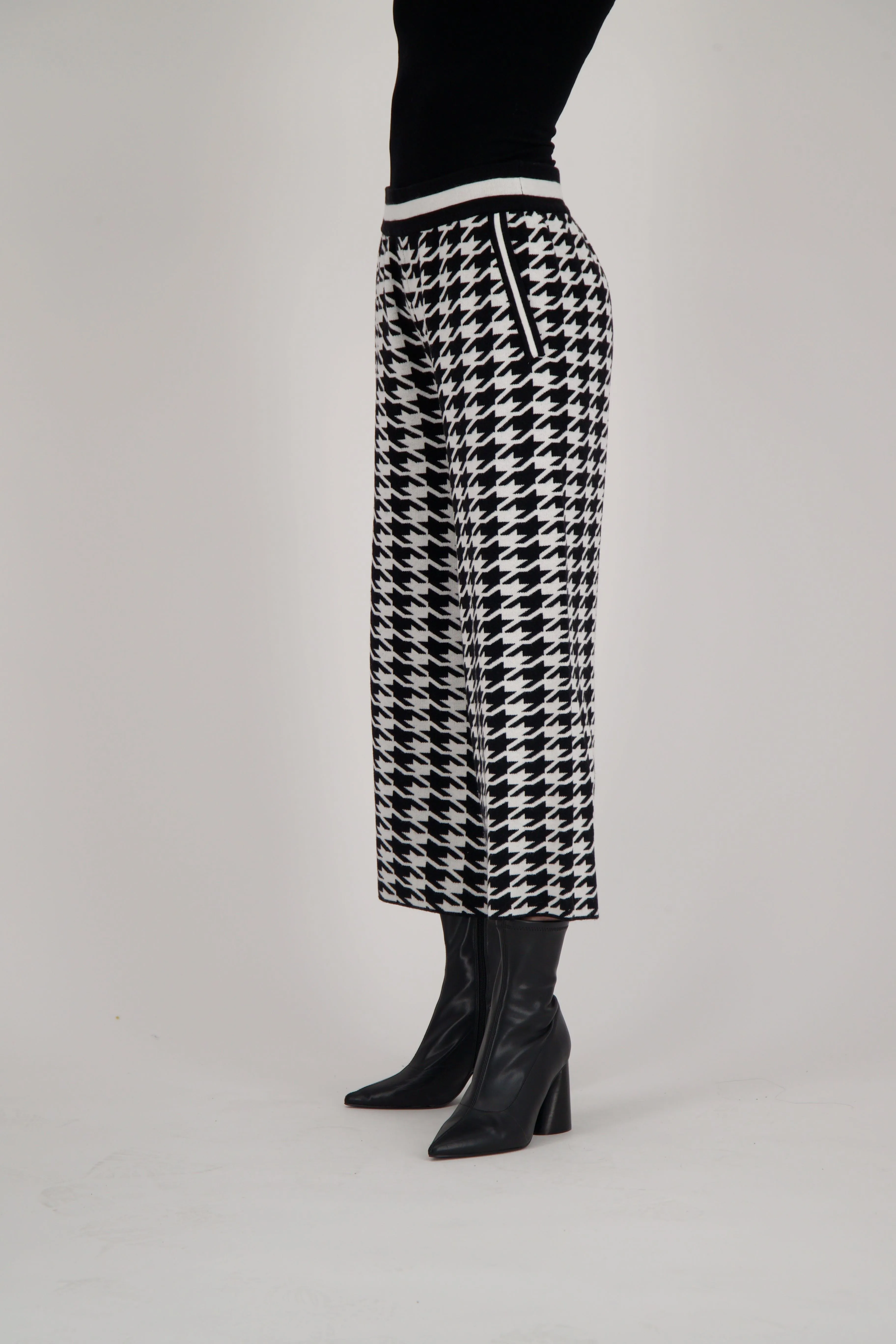 Houndstooth Knit Sweater Pant