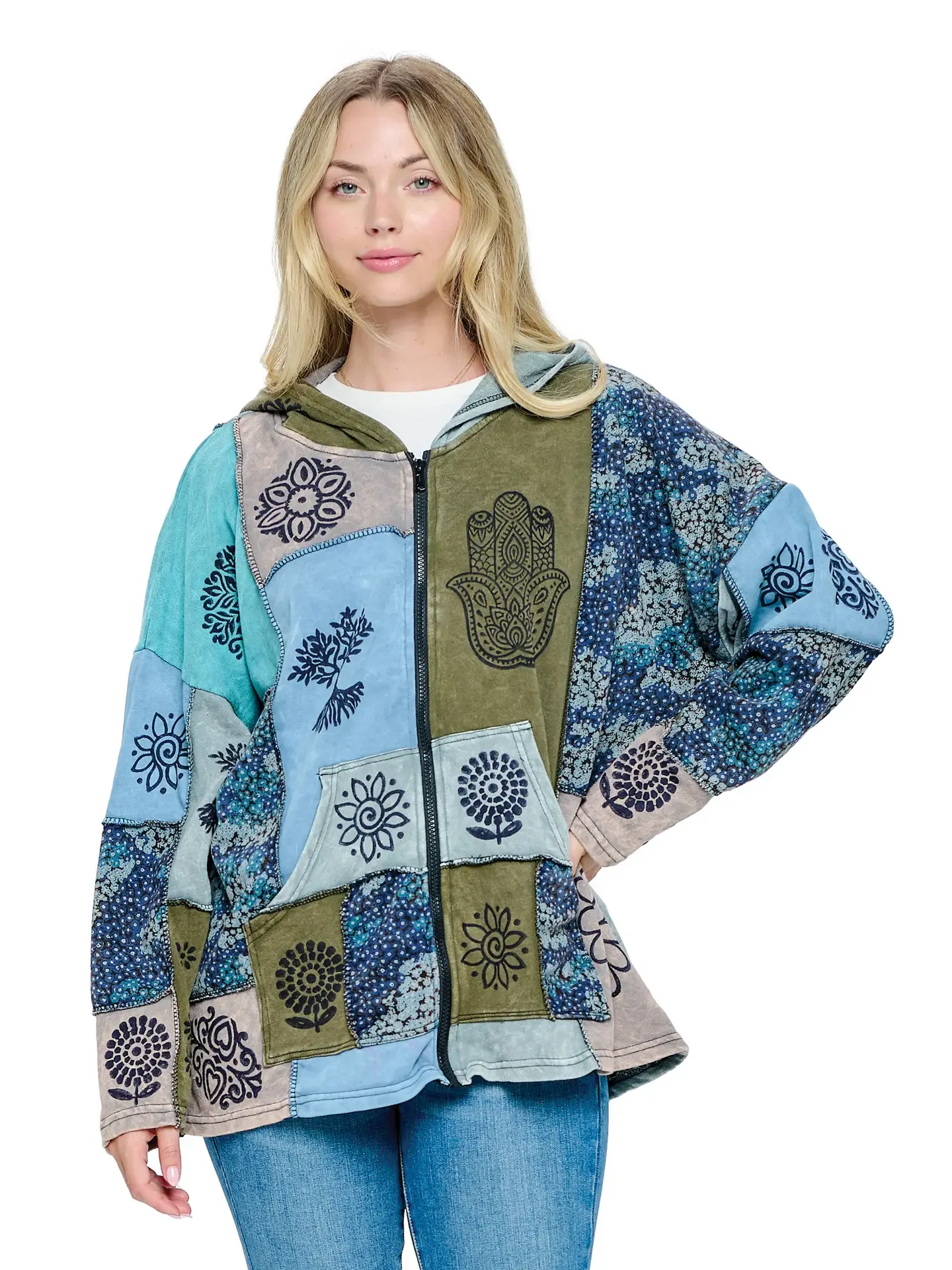 Jacket - Patchwork Hamsa Hand