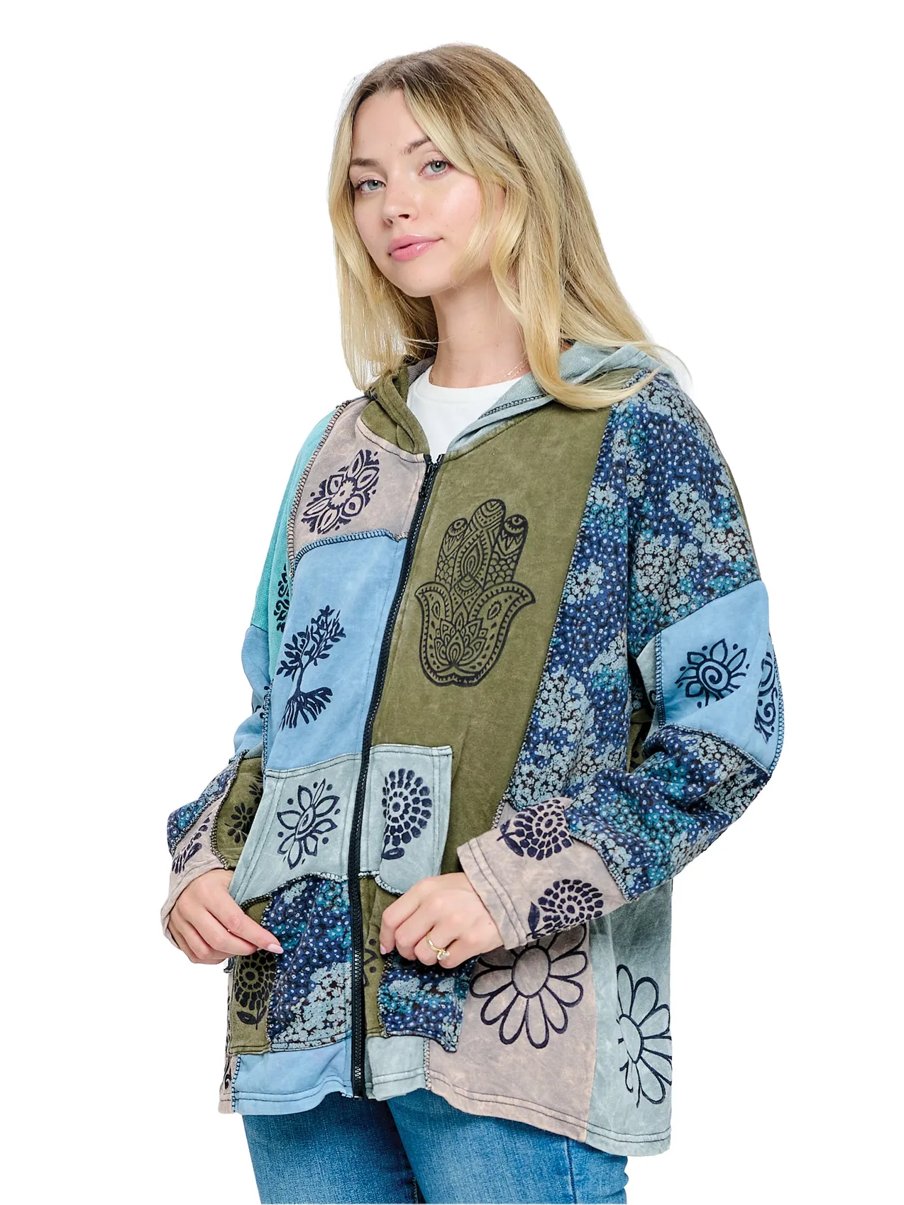 Jacket - Patchwork Hamsa Hand