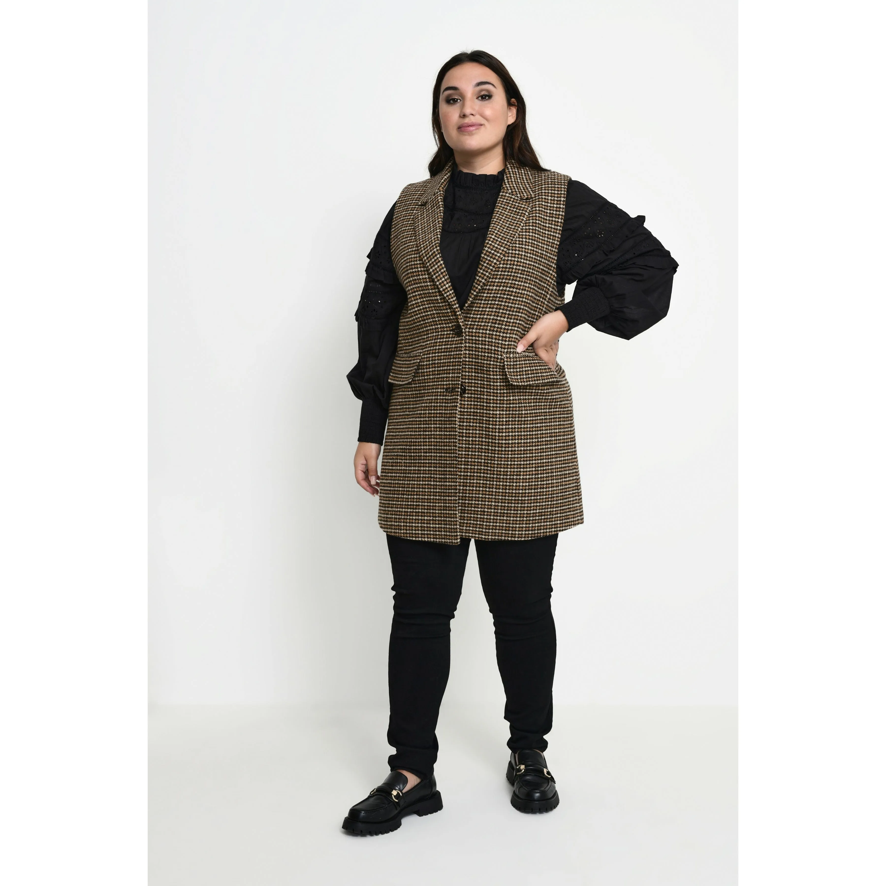 Kaffe Sonia Waistcoat in Check Pattern