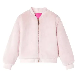 Kids' Soft Pink Faux Fur Jacket - Warm & Cozy Winter Wear for Ages 5-6 | Size 116