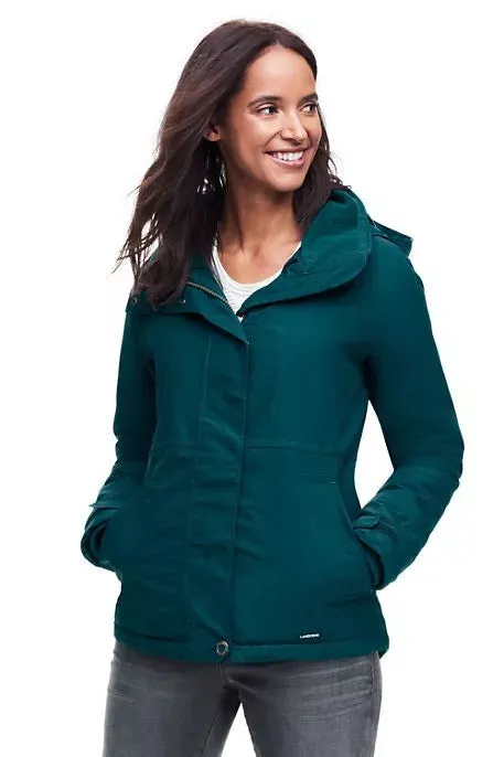 Lands End Ladies' Squall Hooded Jacket - Jeweled Teal New