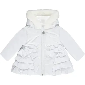 LITTLE A - Ella Frill Jacket With Faux Fur Trim - White