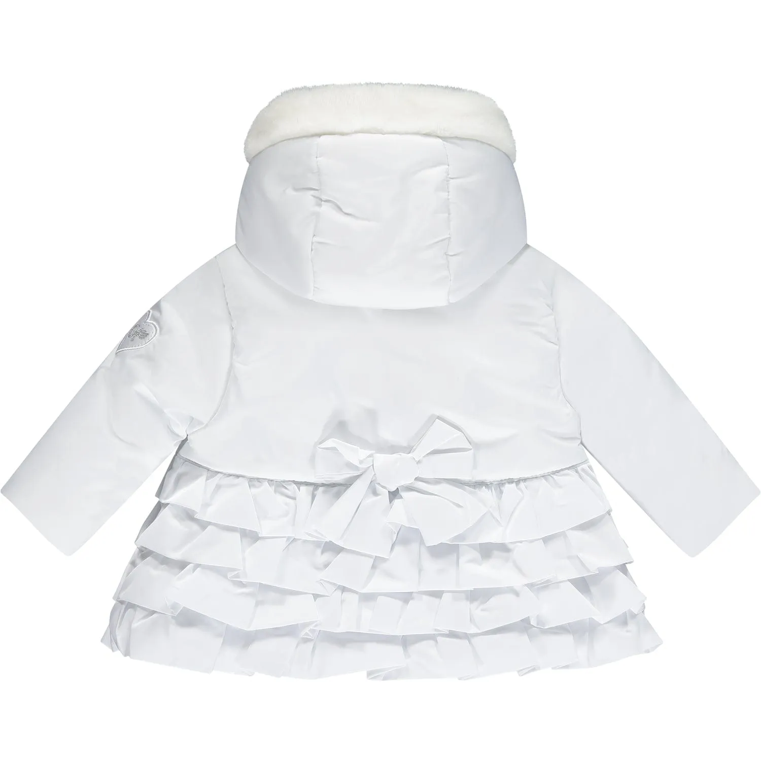 LITTLE A - Ella Frill Jacket With Faux Fur Trim - White