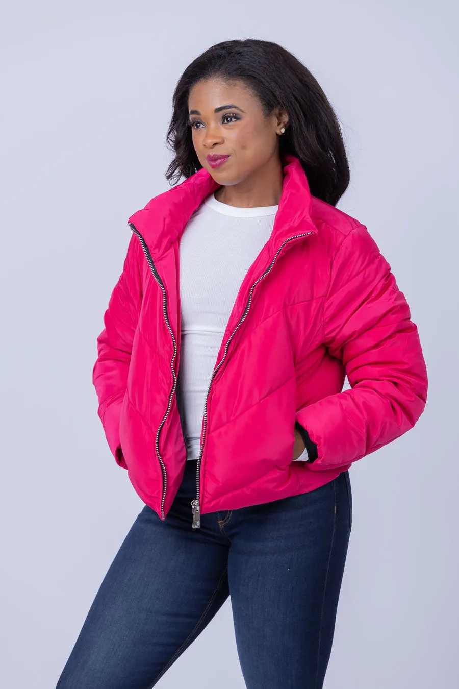 Love Token Vinnie Jacket in Magenta