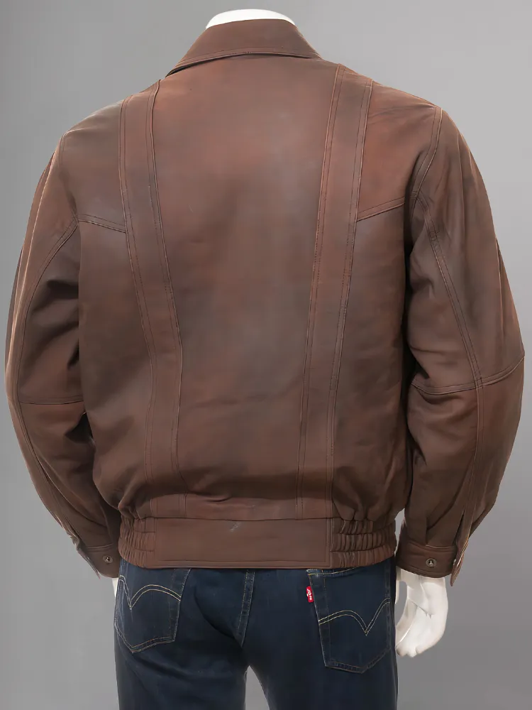 MEN'S BROWN NUBUCK LEATHER BLOUSON