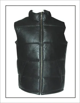 Mens Genuine Soft Leather Bubble Vest