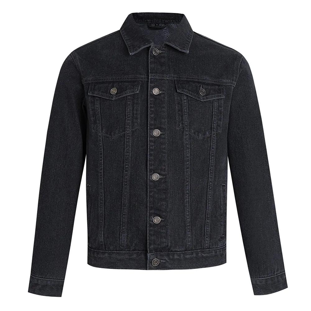 Mens Star Graphic Button Up Denim Jacket