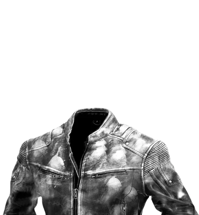 Mens Vintage Biker Style Cafe Racer Distressed Leather Jacket