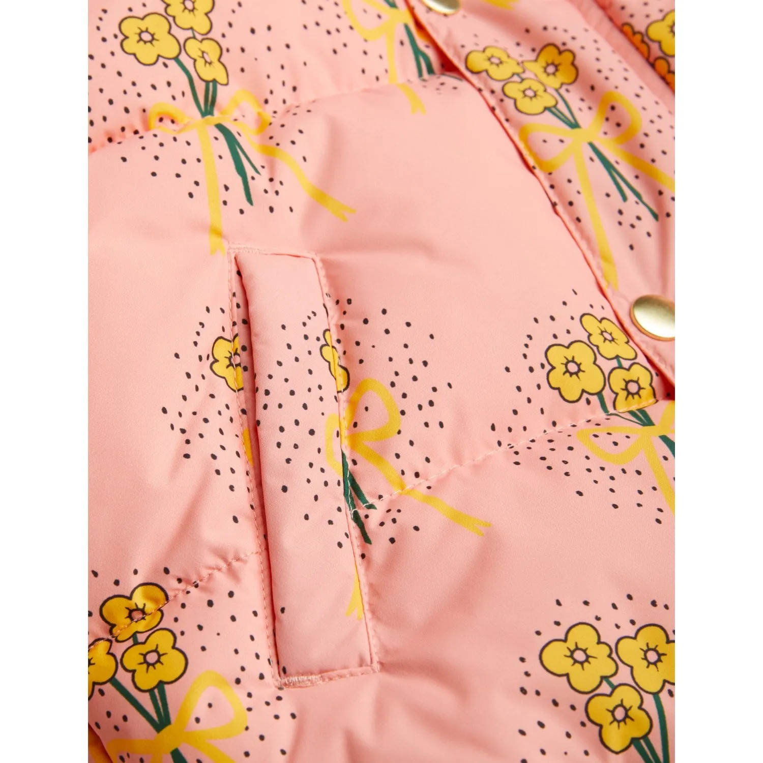 Mini Rodini Pink Winter Flowers Aop City Puffer Jacket