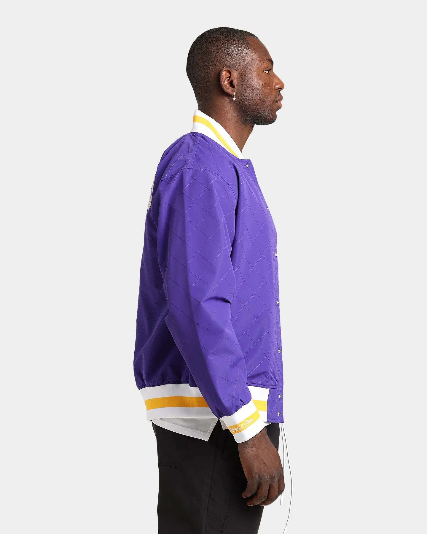 Mitchell & Ness Los Angeles Lakers 75th Anniversary Warm Up Jacket Purple