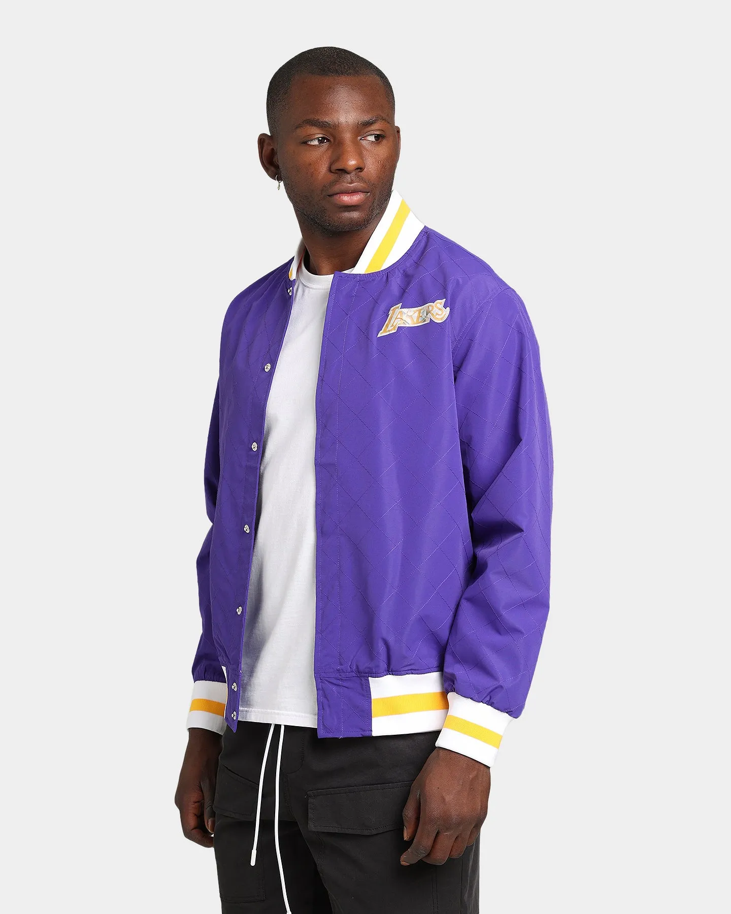 Mitchell & Ness Los Angeles Lakers 75th Anniversary Warm Up Jacket Purple