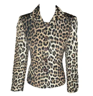 Moschino Y2K Cheap & Chic Leopard Button Up Jacket, New