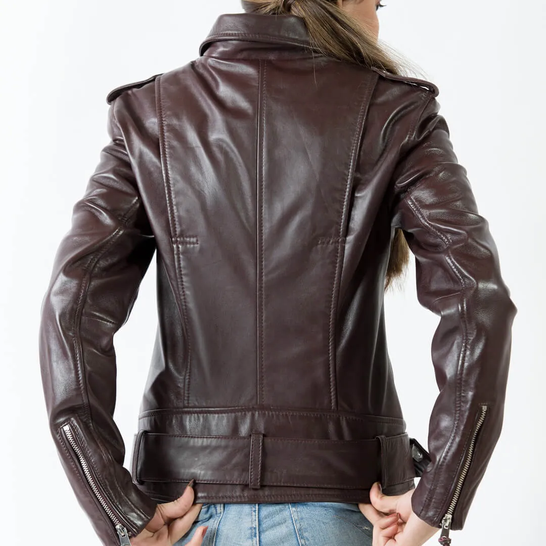 Motorcycle Burgundy Leather Jacket